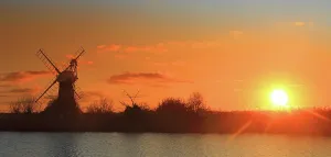 Stillness Prints: St. Benet's Mill at sunset, Norfolk Broads, Norfolk
