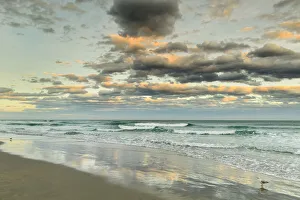 Dunedin Prints: St. Clair Beach at sunset, Dunedin, Otago, South Island, New Zealand, Pacific