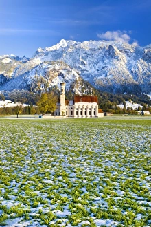 Winter Time Prints: St. Coloman Church, Oberbayern, Bavaria, Germany, Europe