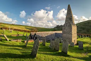 Gravestone Prints: St. Enodoc Church near the entrance to the Camel Estuary in spring