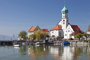 Forts Prints: St Georg Church and Castle, Peninsula of Wasserburg, Lake Constance, Schwaben, Bavaria