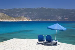 Sun Lounger Prints: St. George Beach, St. George Island, near Kastellorizo (Megisti) Island, Dodecanese Group
