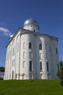 White Colour Prints: St. George Cathedral, Yuriev Monastery, UNESCO World Heritage Site, Veliky Novgorod