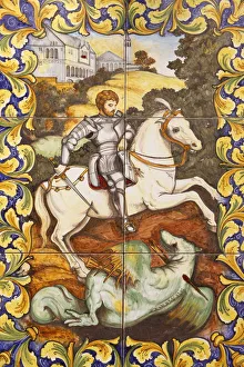 George Prints: St. George slaying the dragon, Gozo, Malta, Europe