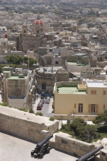 Images Dated 9th June 2008: St. Georges Basilica from the ramparts of the Citadel, Victoria (Rabat)