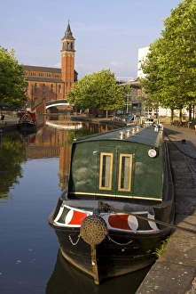 House Boat Prints: St. Georges church, Castlefield Canal, Manchester, England, United Kingdom, Europe