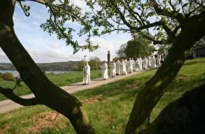 St.-Guenole procession at Landevennec abbey, Landevennec, Finistere, Brittany