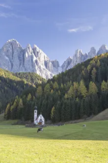St. Johann, Ranui, Val di Funes, the Dolomites, South Tyrol, Italy, Europe