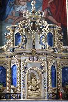 Iconography Prints: St. John the Baptists church tabernacle, Les Houches, Haute-Savoie, France, Europe