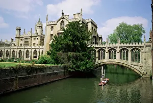 College Prints: St. Johns College and Bridge of Sighs, Cambridge, Cambridgeshire, England