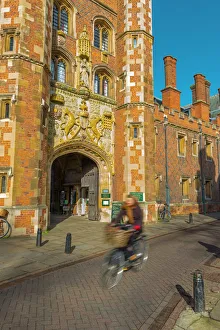 Gate Prints: St. Johns College Gate, Camrbridge University, Cambridge, Cambridgeshire, England