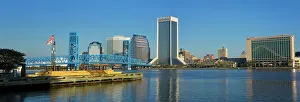 Florida Prints: St. Johns River and Jacksonville skyline, Florida, United States of America