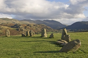 Images Dated 4th October 2009: St. Johns in the Vale and the Helvellyn Range from Castlerigg Stone Circle