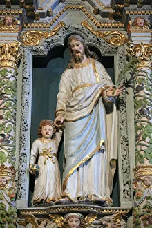 Finistere Prints: St. Joseph and Jesus, Guimiliau, Finistere, Brittany, France, Europe