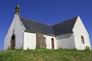 Chapels Prints: St. Leonard chapel dating from 1840, Quelhuit Village, Ile de Groix, Brittany
