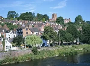 Images Dated 29th July 2008: St. Leonards church and town from the River Severn, Bridgnorth, Shropshire