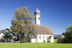 Upper Bavaria Prints: St. Leonhard Church, Froschhausen near Murnau am Staffelsee, Upper Bavaria, Bavaria