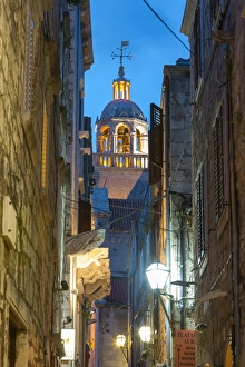 Cupola Prints: St. Marko Bell Tower illuminated at dusk