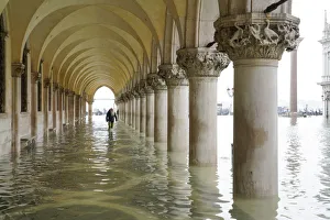 Wading Prints: St. Marks Square during the high tide in Venice, November 2019, Venice, UNESCO
