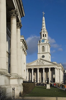 Trafalgar Square Prints: St. Martins church, Trafalgar Square, London, England, United Kingdom, Europe