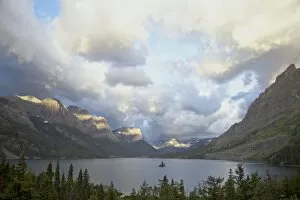 St. Mary Lake and Wild Goose Island on a cloudy morning, Glacier National Park