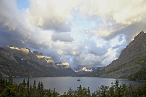 St. Mary Lake and Wild Goose Island on a cloudy morning, Glacier National Park St. Mary Lake and Wild Goose Island on a cloudy morning, Glacier National Park