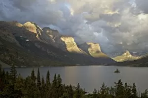 St. Mary Lake and Wild Goose Island on a cloudy morning, Glacier National Park