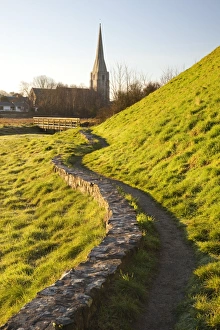 Footpaths Prints: St. Marys Church, Kidwelly, Carmarthenshire, Wales, United Kingdom, Europe