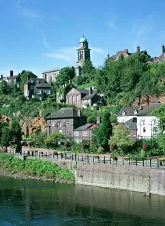 Shropshire Collection: St. Marys church and town from the River Severn, Bridgnorth, Shropshire