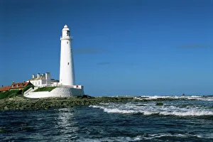 Beacon Prints: St. Marys Island, Whitley Bay, Tyne and Wear, England, United Kingdom, Europe