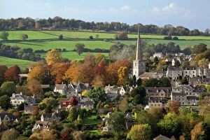 Cottage Collection: St. Marys Parish Church and Village in autumn, Painswick, Cotswolds, Gloucestershire, England