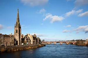 Day Time Prints: St Matthews Church and the River Tay, Perth, Perth and Kinross, Scotland