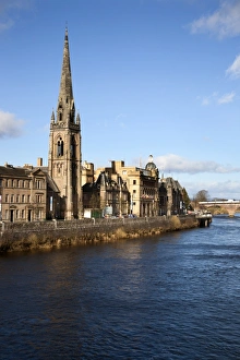 St Matthews Church and the River Tay, Perth, Perth and Kinross, Scotland