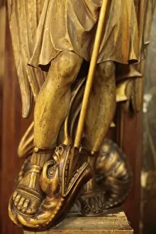Images Dated 19th December 2011: St. Michael slaying the dragon, Sainte-Marie des Batignolles church, Paris, France, Europe