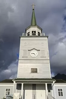 Moody Sky Gallery: St. Michaels Cathedral, historic Russian Orthodox building, rare sunny day, Sitka