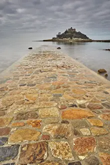 Marazion Prints: St. Michael's Mount in early morning light and a falling tide