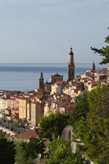 Menton Prints: St. Michel church and the old town of Menton