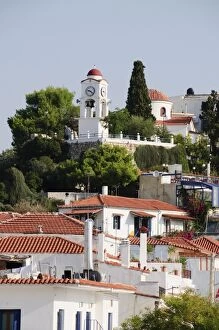 St. Nicholas Church at top of hill, Skiathos Town, Skiathos, Sporades Islands
