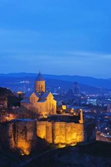 Tbilisi Prints: St. Nicholas church on top of Narikala Fortress, Tbilisi, Georgia, Caucasus, Central Asia