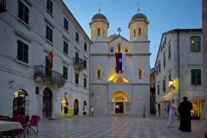 Montenegro Prints: St. Nicholas Serbian Orthodox Church at dusk