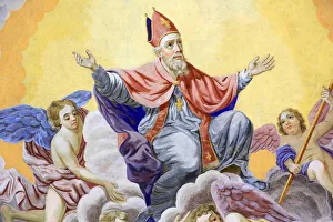 Nicholas Prints: St. Nicolas ascends to heaven, Bishop of Myra, St. Nicolas de Veroce, Rhone-Alpes, France
