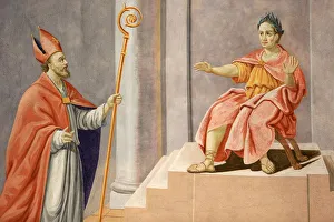 Saints Prints: St. Nicolas pronounce a judgment of Solomon, St. Nicolas de Veroce church, Haute-Savoie