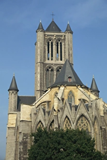 Ghent Prints: St. Niklskerk, dating from the 13th century, Ghent, Belgium, Europe