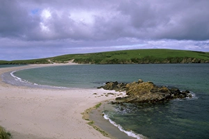 Shetland Island Prints: St. Ninian Isle sand tombolo, connecting St