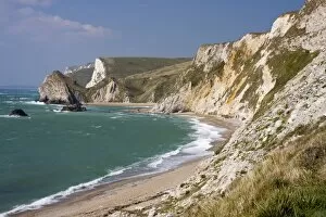 Images Dated 17th April 2008: St. Oswalds Bay beach and cliffs, Dorset, England, United Kingdom, Europe