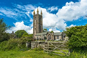Hedge Prints: St. Pancras Church, Widecombe in the Moor village, in the Dartmoor National Park, Devon