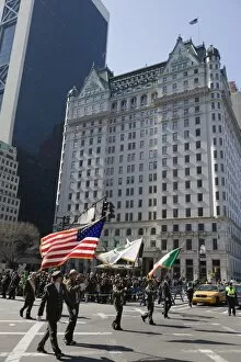 St. Patricks Day celebrations in front of The Plaza Hotel, 5th Avenue, Manhattan