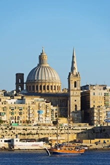 Pleasure Prints: St. Pauls Anglican Cathedral and Carmelite Church, Valletta, Malta, Mediterranean, Europe