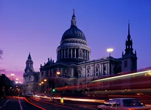 Illumination Prints: St Pauls Cathedral in the evening, London, England, UK