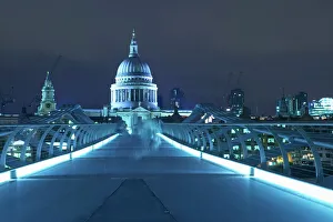 St Pauls Cathedral and the Millennium Bridge, London, England, United Kingdom